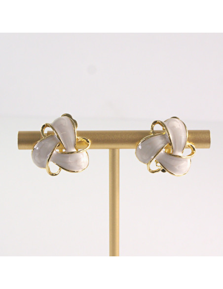 Klipsy do Uszu Lolita Akcesoria Klips do UCHA  SUPEŁKI ECRU