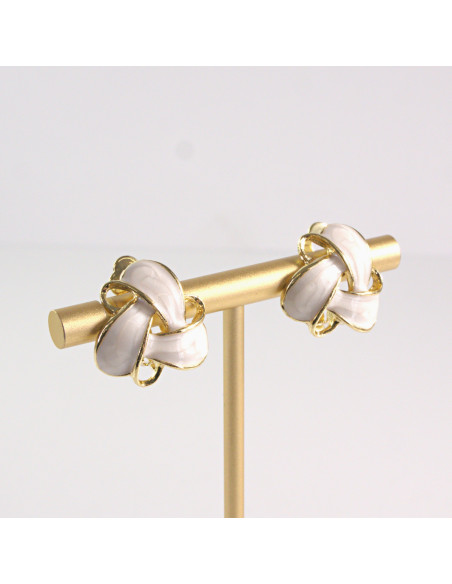 Klipsy do Uszu Lolita Akcesoria Klips do UCHA  SUPEŁKI ECRU