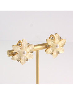 Klipsy do Uszu Lolita Akcesoria Klips do UCHA ECRU KWIATY... 2