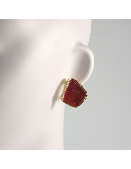 Klipsy do Uszu Lolita Akcesoria Klips do CZERWONE  NIEREGULARNE