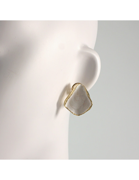 Klipsy do Uszu Lolita Akcesoria Klips do ECRU  NIEREGULARNE