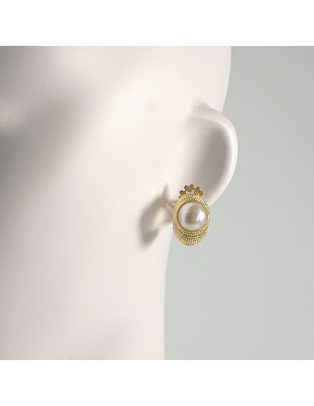 Klipsy do Uszu Lolita Akcesoria Klips do UCHA  Z PERŁĄ PEREŁKI PERŁY