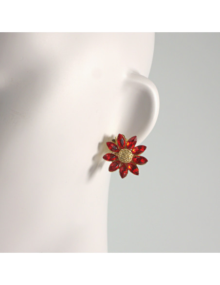 Klipsy do Uszu Lolita Akcesoria Klips do UCHA CZERWONE KWIATY KWIATKI