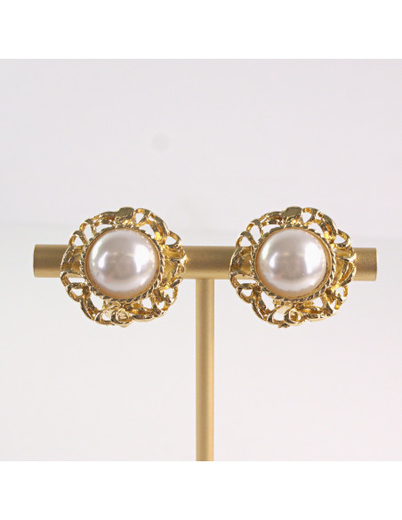 Klipsy do Uszu Lolita Akcesoria Klips do UCHA  Z PERŁĄ PEREŁKI PERŁY