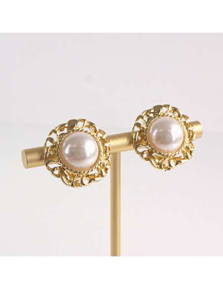 Klipsy do Uszu Lolita Akcesoria Klips do UCHA  Z PERŁĄ PEREŁKI PERŁY