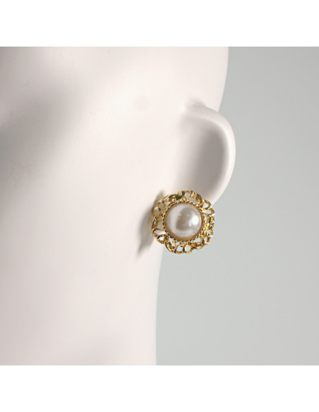 Klipsy do Uszu Lolita Akcesoria Klips do UCHA  Z PERŁĄ PEREŁKI PERŁY