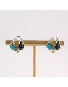 Klipsy do Uszu Lolita Akcesoria Klips do UCHA TURKUSOWE