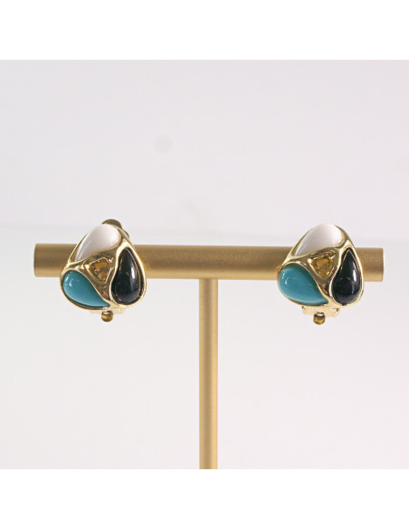 Klipsy do Uszu Lolita Akcesoria Klips do UCHA TURKUSOWE