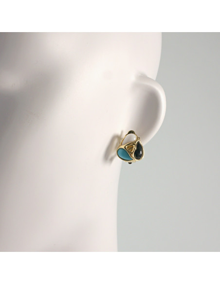 Klipsy do Uszu Lolita Akcesoria Klips do UCHA TURKUSOWE