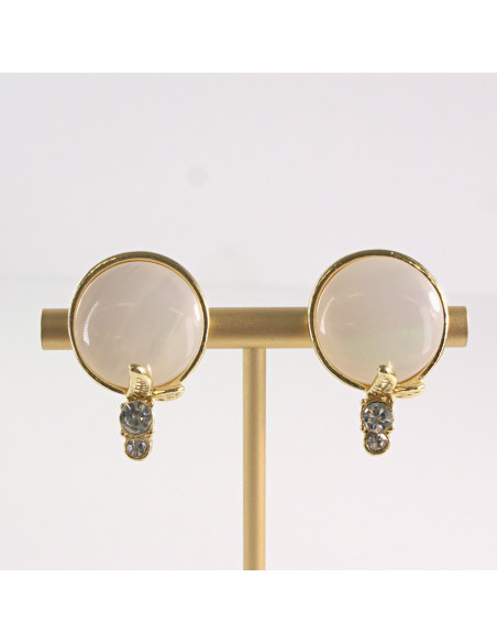 Klipsy do Uszu Lolita Akcesoria Klips do UCHA  ECRU KOCIE OKO