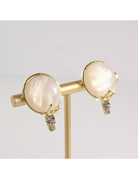 Klipsy do Uszu Lolita Akcesoria Klips do UCHA  ECRU KOCIE OKO