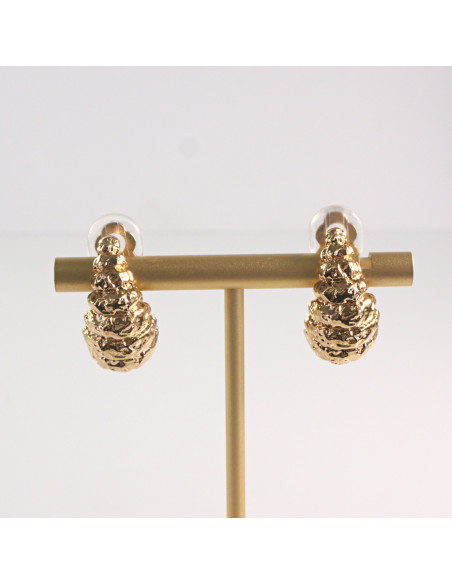 Klipsy do Uszu Lolita Akcesoria Klips do UCHA  ZŁOTE KARBOWANE ŁEZKI