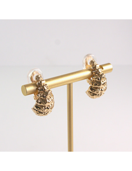 Klipsy do Uszu Lolita Akcesoria Klips do UCHA  ZŁOTE KARBOWANE ŁEZKI