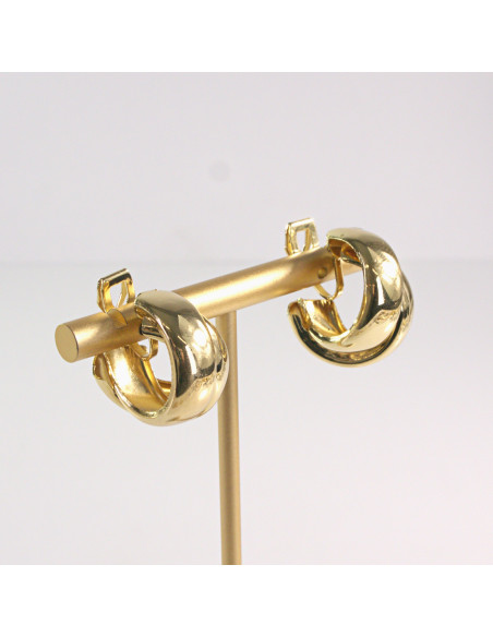 Klipsy do Uszu Lolita Akcesoria Klips do UCHA  ZŁOTE  PODWÓJNE KOŁA