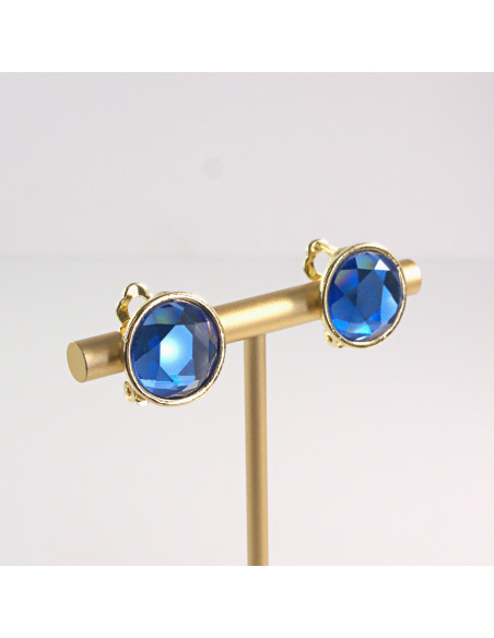 Klipsy do Uszu Lolita Akcesoria Klips do UCHA NIEBIESKIE  a 'la "GUZIK"