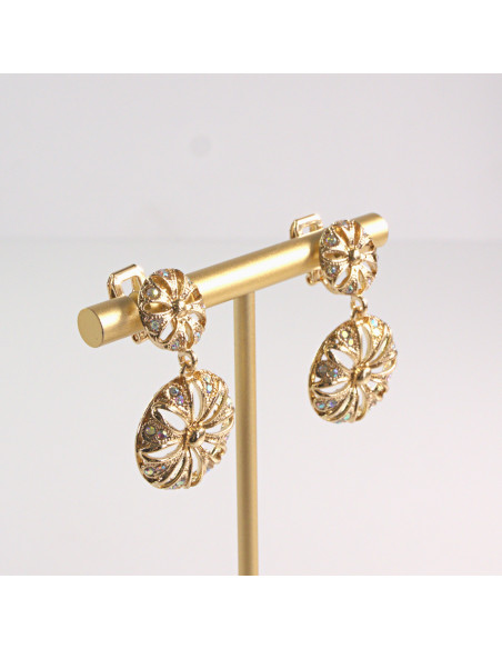 Klipsy do Uszu Lolita Akcesoria Klips do UCHA VINTAGE ZŁOTE AŻUROWE