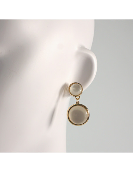 Klipsy do Uszu Lolita Akcesoria Klips do UCHA  ZŁOTE KOCIE OKO