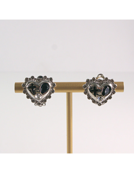 Klipsy do Uszu Lolita Akcesoria Klips do UCHA ROCKOWE SERCA SERCE KRZYŻ