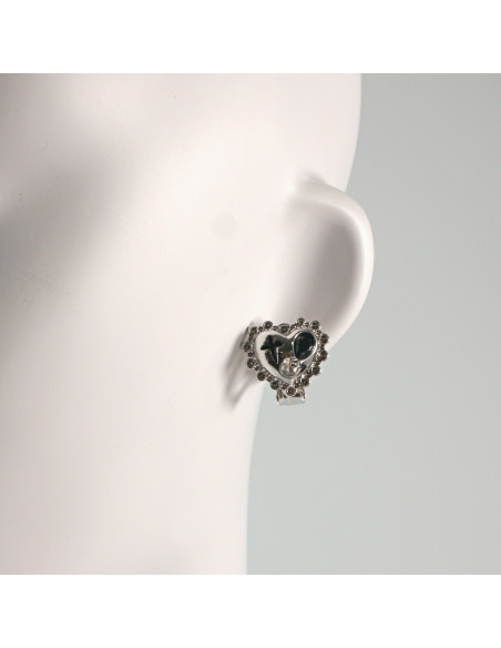 Klipsy do Uszu Lolita Akcesoria Klips do UCHA ROCKOWE SERCA SERCE KRZYŻ