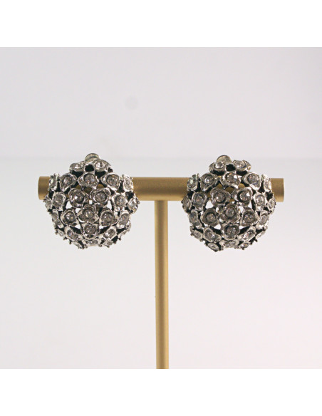 Klipsy do Uszu Lolita Akcesoria Klips do UCHA SREBRNE KWIATUSZKI