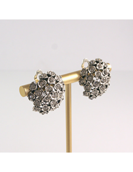 Klipsy do Uszu Lolita Akcesoria Klips do UCHA SREBRNE KWIATUSZKI