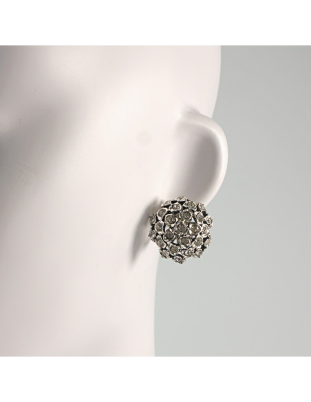 Klipsy do Uszu Lolita Akcesoria Klips do UCHA SREBRNE KWIATUSZKI