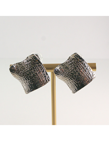 Klipsy do Uszu Lolita Akcesoria Klips do UCHA SREBRNE  BLASZKI VINTAGE