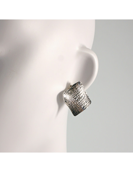 Klipsy do Uszu Lolita Akcesoria Klips do UCHA SREBRNE  BLASZKI VINTAGE