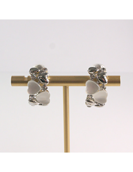 Klipsy do Uszu Lolita Akcesoria Klips do UCHA SREEBRNE SERDUSZKA