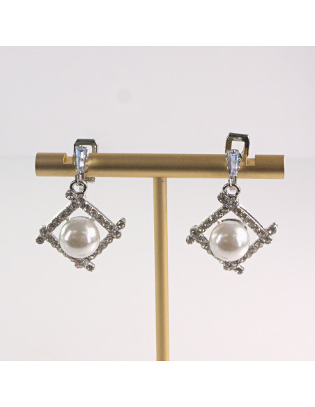 Klipsy do Uszu Lolita Akcesoria Klips do UCHA KLASYCZNE WISZĄCE SREBRNE