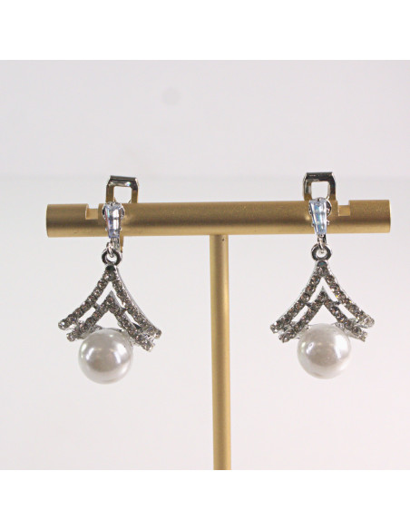 Klipsy do Uszu Lolita Akcesoria Klips do UCHA KLASYCZNE WISZĄCE SREBRNE