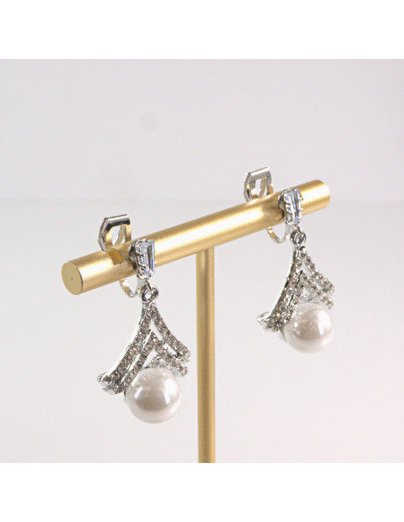 Klipsy do Uszu Lolita Akcesoria Klips do UCHA KLASYCZNE WISZĄCE SREBRNE