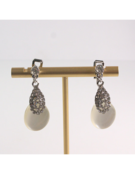 Klipsy do Uszu Lolita Akcesoria Klips do UCHA KLASYCZNE WISZĄCE SREBRNE