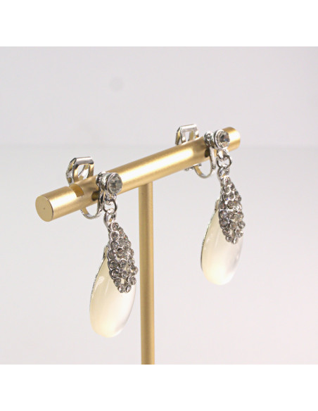 Klipsy do Uszu Lolita Akcesoria Klips do UCHA KLASYCZNE WISZĄCE SREBRNE