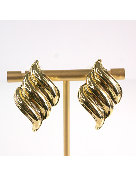 Klipsy do Uszu Lolita Akcesoria Klips do UCHA ZŁOTE BLASZKI ROMBY