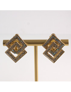 Klipsy do Uszu Lolita Akcesoria Klips do UCHA ZŁOTE ROMBY