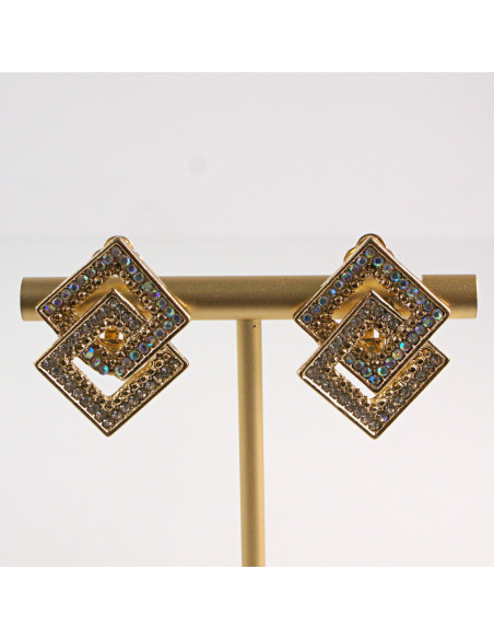 Klipsy do Uszu Lolita Akcesoria Klips do UCHA ZŁOTE ROMBY