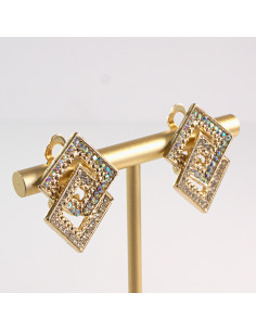 Klipsy do Uszu Lolita Akcesoria Klips do UCHA ZŁOTE ROMBY 2