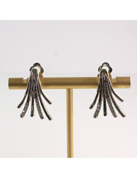 Klipsy do Uszu Lolita Akcesoria Klips do UCHA  SREBRNE FRĘDZLE