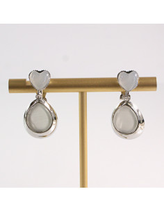 Klipsy do Uszu Lolita Akcesoria Klips do UCHA SREBRNE SERCA