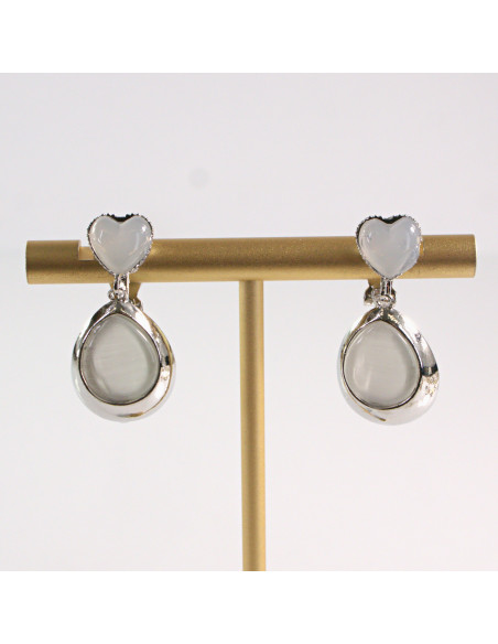 Klipsy do Uszu Lolita Akcesoria Klips do UCHA SREBRNE SERCA