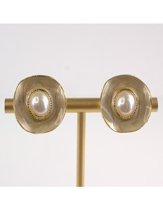 Klipsy do Uszu Lolita Akcesoria Klips do UCHA BEŻOWE Z...