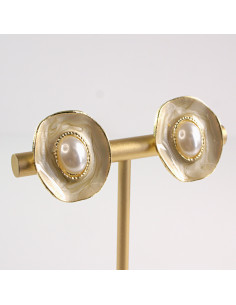 Klipsy do Uszu Lolita Akcesoria Klips do UCHA BEŻOWE Z... 2