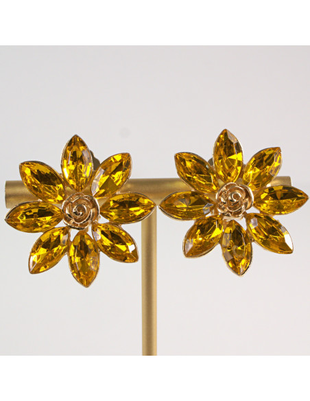 Klipsy do Uszu Lolita Akcesoria Klips do UCHA ŻÓŁTE KWIATKI KWIATY