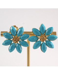 Klipsy do Uszu Lolita Akcesoria Klips do UCHA TURKUSOWE...