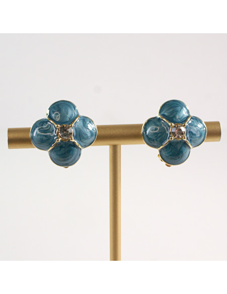 Klipsy do Uszu Lolita Akcesoria Klips do UCHA NIEBIESKIE KONICZYNY LILIJKA