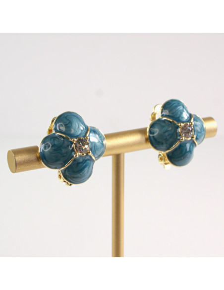 Klipsy do Uszu Lolita Akcesoria Klips do UCHA NIEBIESKIE KONICZYNY LILIJKA