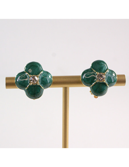 Klipsy do Uszu Lolita Akcesoria Klips do UCHA ZIELONE KONICZYNY LILIJKA