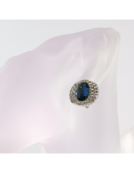 Klipsy do Uszu Lolita Akcesoria Klips do UCHA GRANATOWE WIECZOROWE