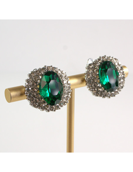 Klipsy do Uszu Lolita Akcesoria Klips do UCHA ZIELONE WIECZOROWE